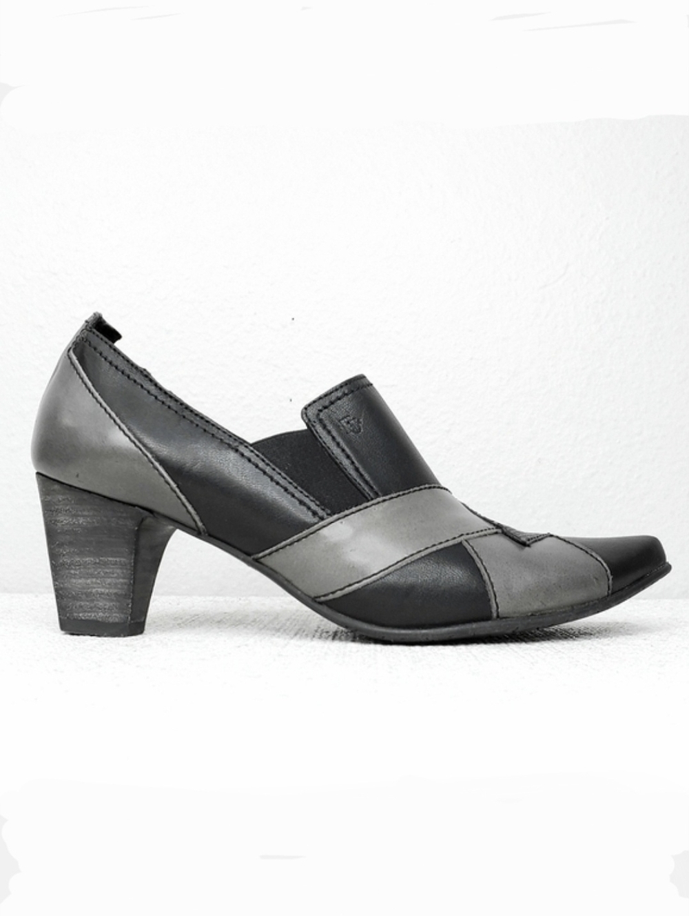 FIDJI Patchwork Leather Pumps Heeled Booties US 9